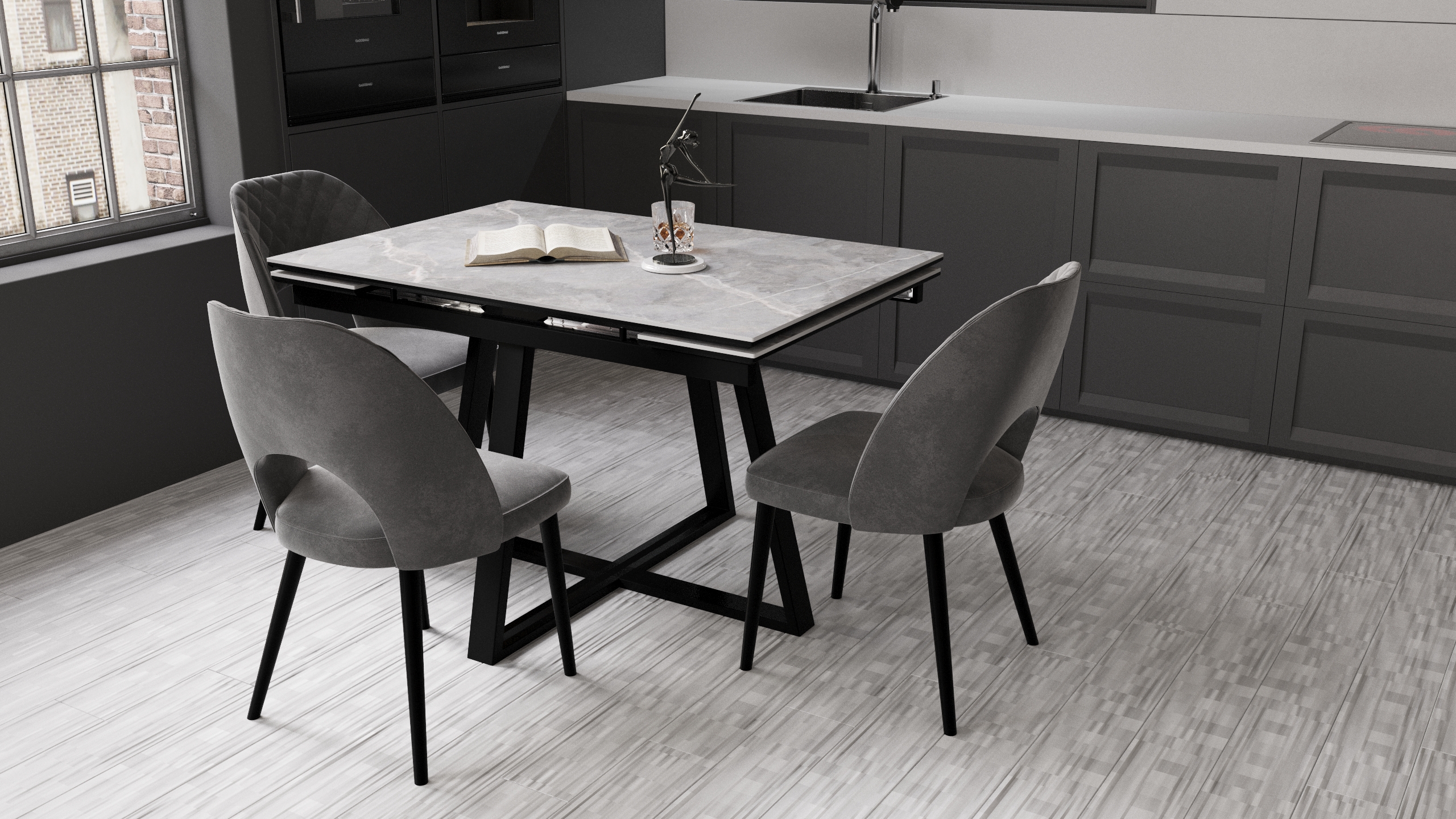 Стол прямоугольный раздвижной Питер керамика купить Новосибирске - Фото 6