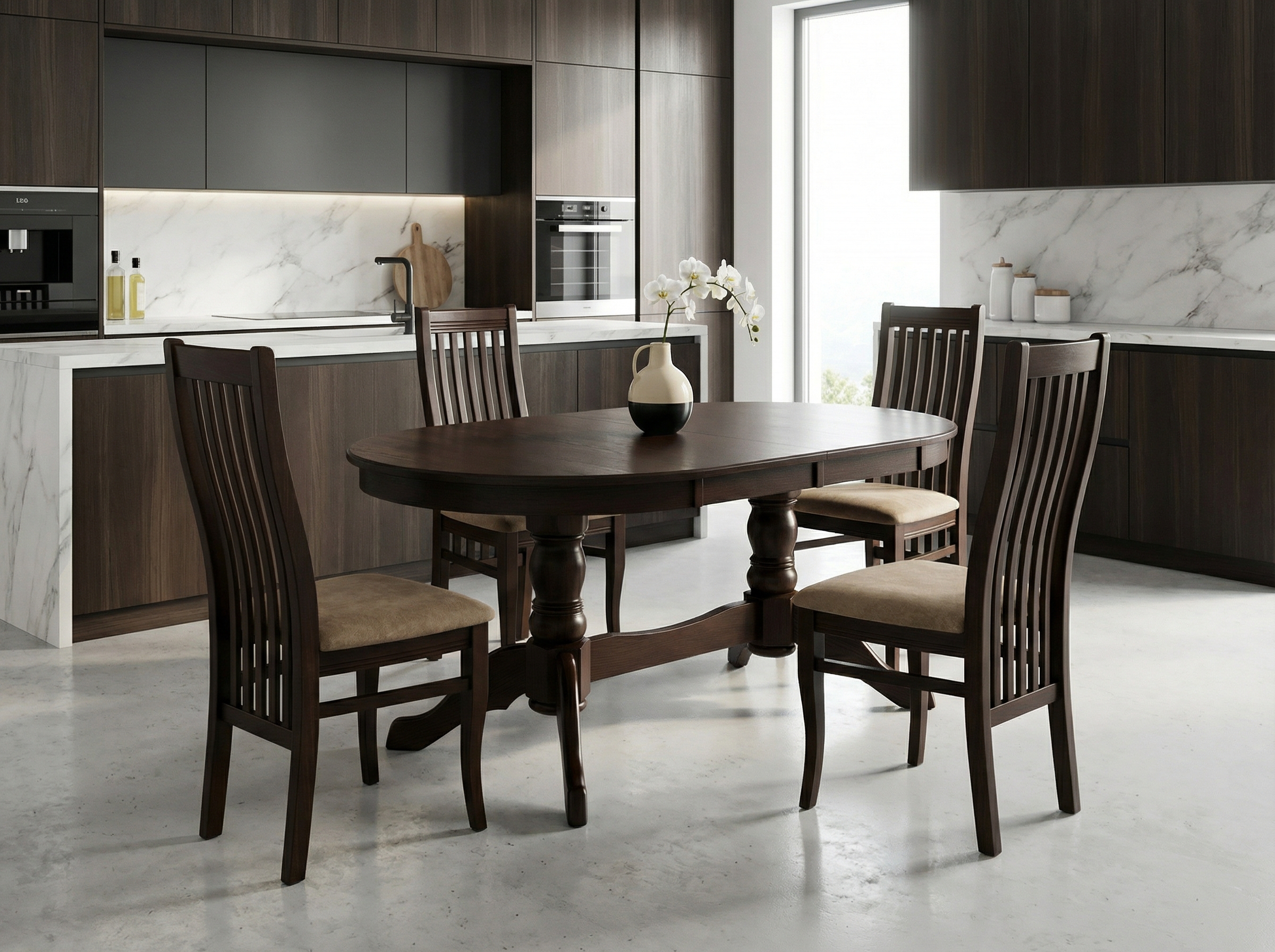 Обеденная зона Презент 2000 мм + Деревянный стул Барон купить Новосибирске - Фото 1