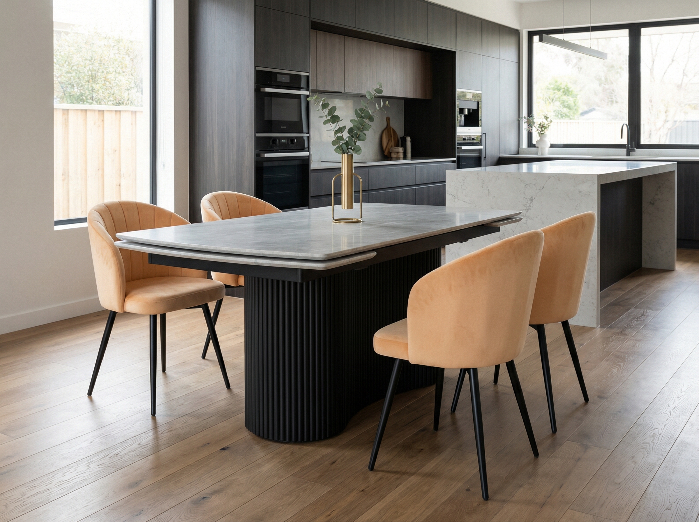 Обеденная зона Стол раздвижной Аквилон керамика + Полукресло Сапфир