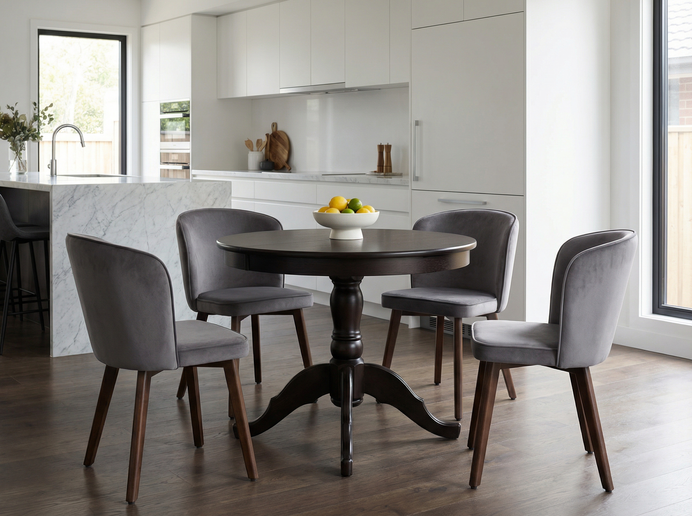 Обеденная зона Амфора + Полукресло Амелиа дерево купить Новосибирске - Фото 1