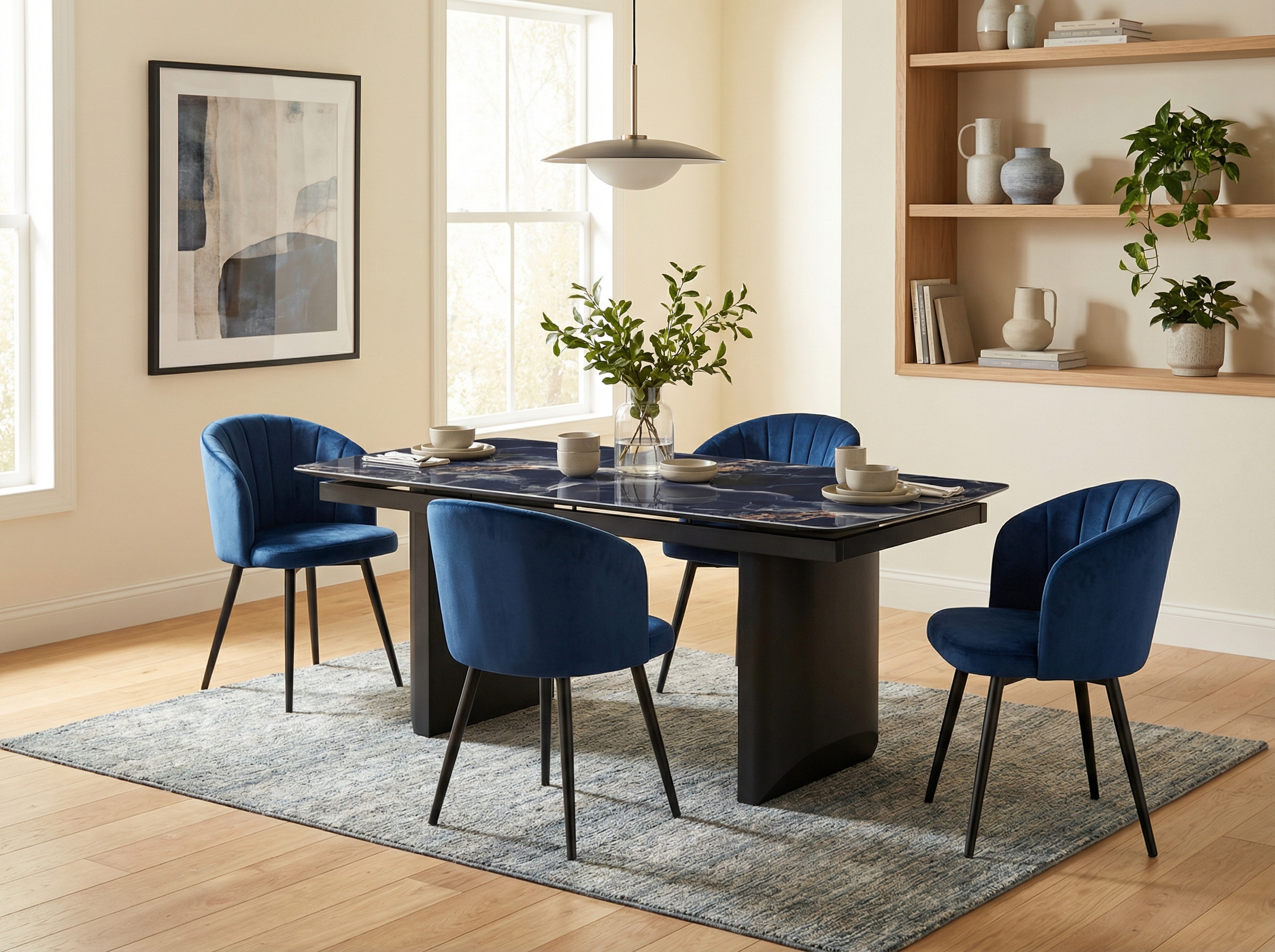 Обеденная зона Пуанто (нераздвижной) + Полукресло Сапфир купить Новосибирске - Фото 1